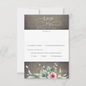 Succulents Greenery and Pink Blume Wedding RSVP Karte (Vorderseite)