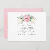 Succulents Greenery Blätter Bridesmaid Vorschlag Einladung (Vorne/Hinten)