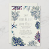 Succulents Greenery Botanical Wedding Einladung (Vorne/Hinten)