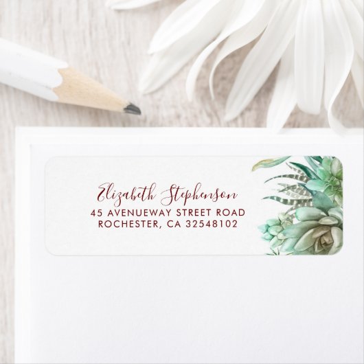 Succulents Greenery Burgundy Red (Insitu)