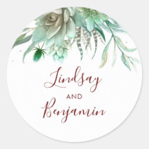 Succulents Greenery Burgundy Red Wedding