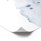 Succulents Greenery Dusty Blue Wedding Poster (Ecke)