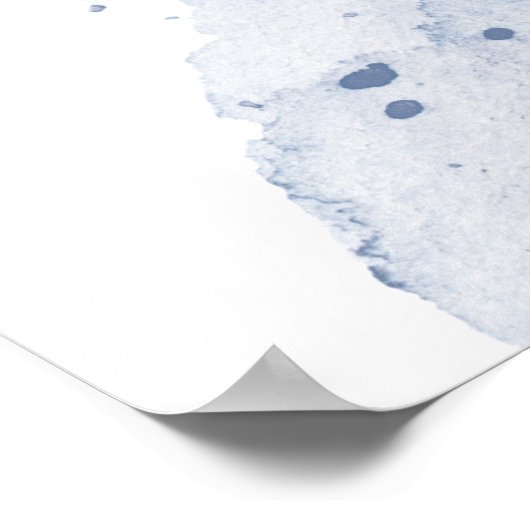 Succulents Greenery Dusty Blue Wedding Poster (Ecke)