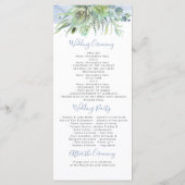 Succulents Greenery Dusty Blue Wedding Programs Programm (Rückseite)