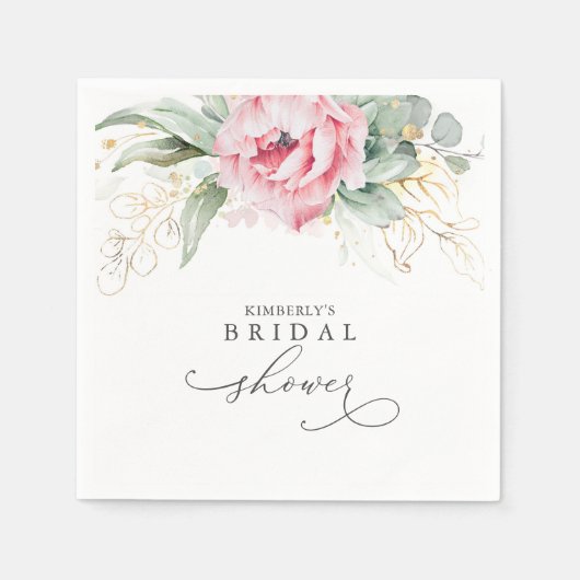 Succulents Greenery Elegant Bridal / Babydusche Serviette (Vorderseite)