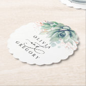 Succulents Greenery Elegant Modern Paper Untersetz Untersetzer (angewinkelt)