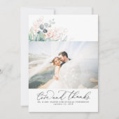 Succulents Greenery Elegant Wedding Vielen Dank Dankeskarte (Vorderseite)