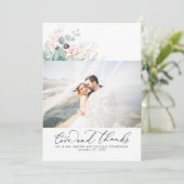 Succulents Greenery Elegant Wedding Vielen Dank Dankeskarte (Stehend Vorderseite)