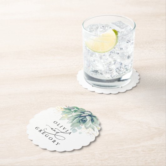 Succulents Greenery Elegante Moderne Untersetzer (Vor Ort)