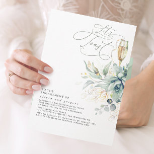 Succulents Greenery Gold Blätter Engagement Partei Einladung
