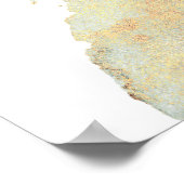 Succulents Greenery Gold Wasserfarben Hochzeit Poster (Ecke)