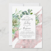 Succulents Greenery Rose Gold Engagement Party Einladung (Vorderseite)