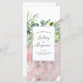 Succulents Greenery Rose Gold Hochzeitsprogramme Programm (Vorne/Hinten)