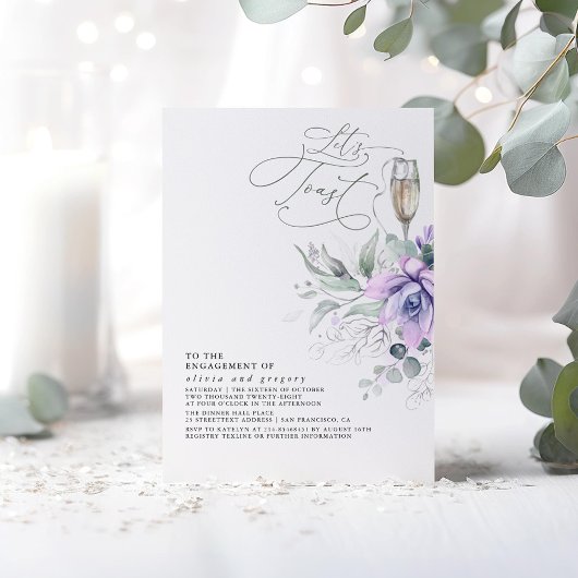 Succulents Greenery Silver Blätter Engagement Part Einladung