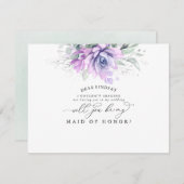 Succulents Greenery Silver Bridesmaid Vorschlag Einladung (Vorne/Hinten)