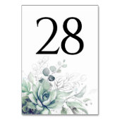Succulents Greenery Tischnummer Cards (Vorderseite)