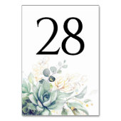 Succulents Greenery Tischnummer Cards (Vorderseite)