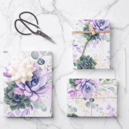 Succulents Greenery und Gold Eukalyptus Blätter Wr