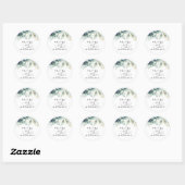 Succulents Greenery Wedding Classic Round Sticker (Blatt)