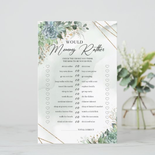 Succulents grüne Blätter würde Mami eher (Stehend Vorderseite)