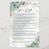 Succulents grüne Blattgold Frame Links rechts (Vorderseite)