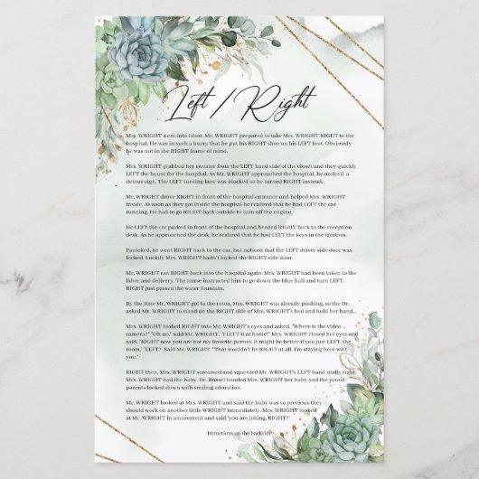 Succulents grüne Blattgold Frame Links rechts (Vorderseite)