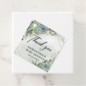 Succulents grüne goldene Babydusche Lieblingsplatt Geschenkanhänger (Beispiel)