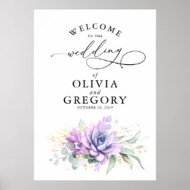 Succulents Grüne Wedding Welcome Poster