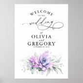 Succulents Grüne Wedding Welcome Poster (Vorne)