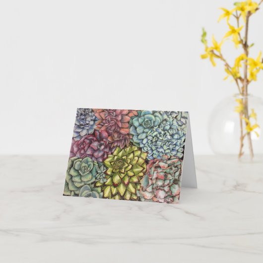 Succulents Karte (Gelbe Blume)