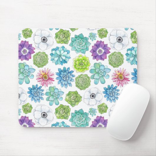 Succulents - mehrfarbig - mousepad (Mit Mouse)