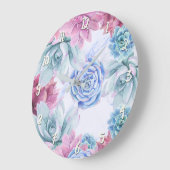 Succulents Modern Chic Fiesta Garden Floral White Große Wanduhr (Winkel)