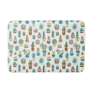 Succulents-Muster Badematte