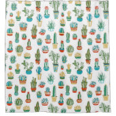 Succulents-Muster Duschvorhang (Vorderseite)