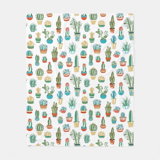 Succulents-Muster Fleecedecke (Vorderseite)