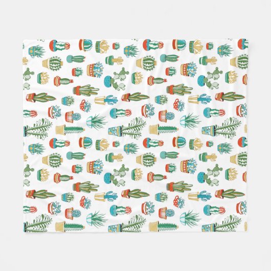 Succulents-Muster Fleecedecke (Vorderseite (Horizontal))
