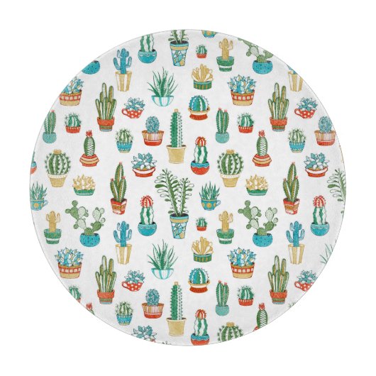Succulents-Muster Schneidebrett (Vorderseite)