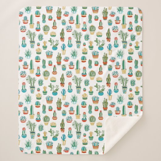 Succulents-Muster Sherpadecke (Vorderseite)