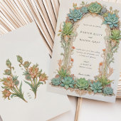 Succulents Nouveau Wedding Einladung
