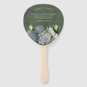 Succulents of Hues Pale Blues Fächer (Rückseite)