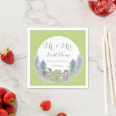 Succulents Peacock Feathers Wedding Paper Napkins Serviette (Beispiel)