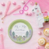 Succulents-Pfau versieht Hochzeits-PapierTeller Pappteller (Party)