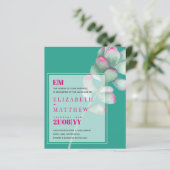 Succulents Pink Blush Mint Green Budget Hochzeit (Stehend Vorderseite)