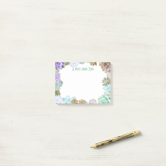 Succulents-Post-it-Zettelauflage Post-it Klebezettel (Auf Schreibtisch)
