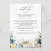 Succulents Pumpkins Gold Blätter Wedding Details E Begleitkarte (Vorderseite)