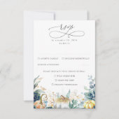 Succulents Pumpkins Grüne und Gold Wedding RSVP (Vorderseite)