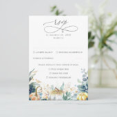 Succulents Pumpkins Grüne und Gold Wedding RSVP (Stehend Vorderseite)