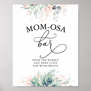 Succulents Rose Gold Grüne Mama-osa Bar Zeichen Poster