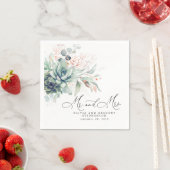 Succulents Rose Goldene Landschaft Elegant Boho Ho Serviette (Beispiel)