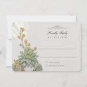 Succulents RSVP Card Jugendstil Hochzeit Einladung (Vorderseite)